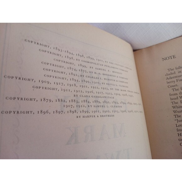 The Family by Mark Twain 1935, 4 Complete Novels Excerpts Hardcover Dust Jacket - Picture 8 of 11